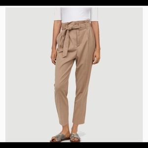 H&M tan paper bag pants